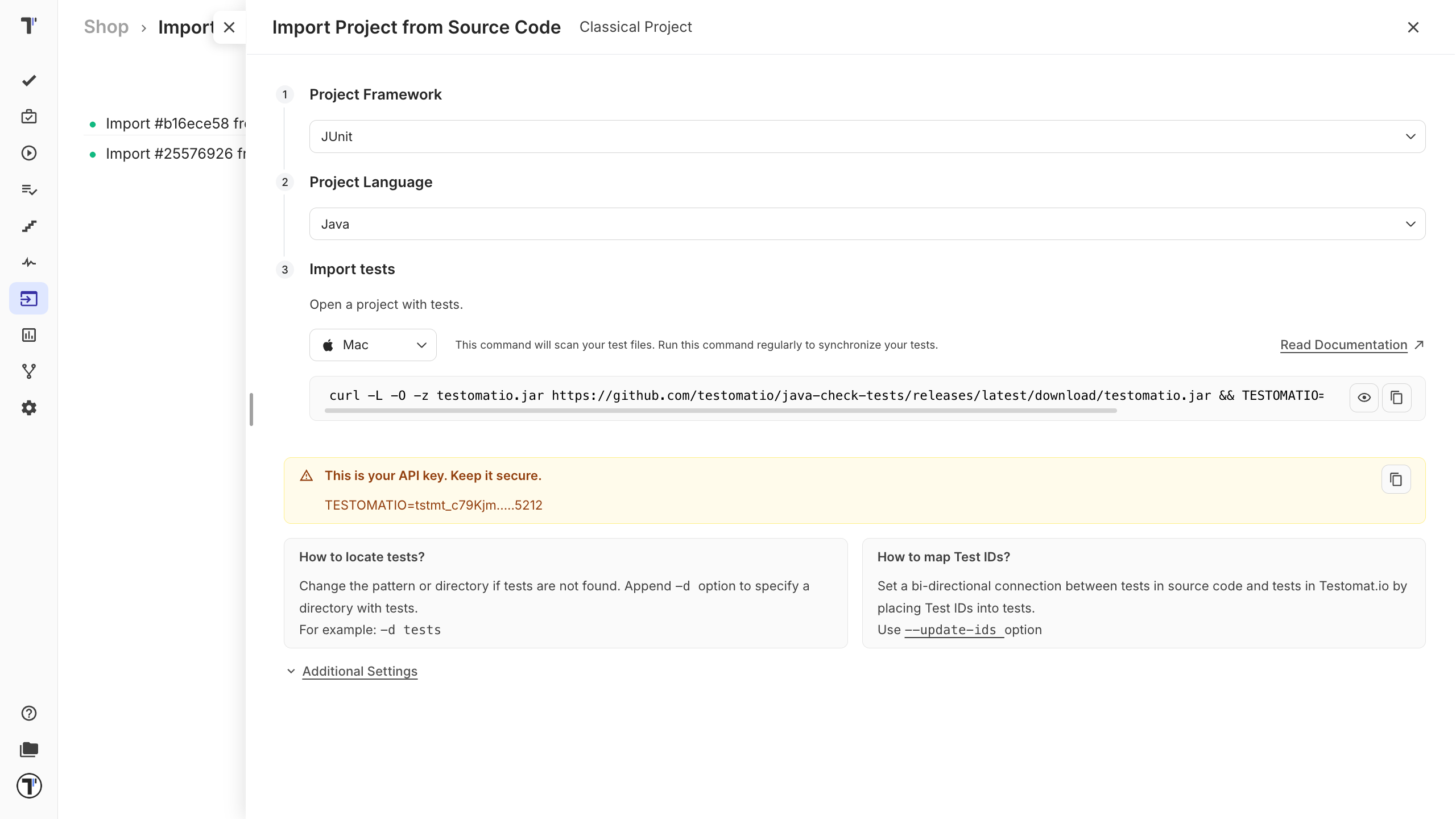 Imports setup for Java