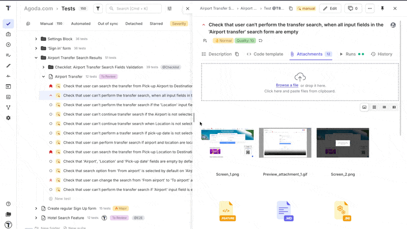 Testomatio.io - Attachments Preview